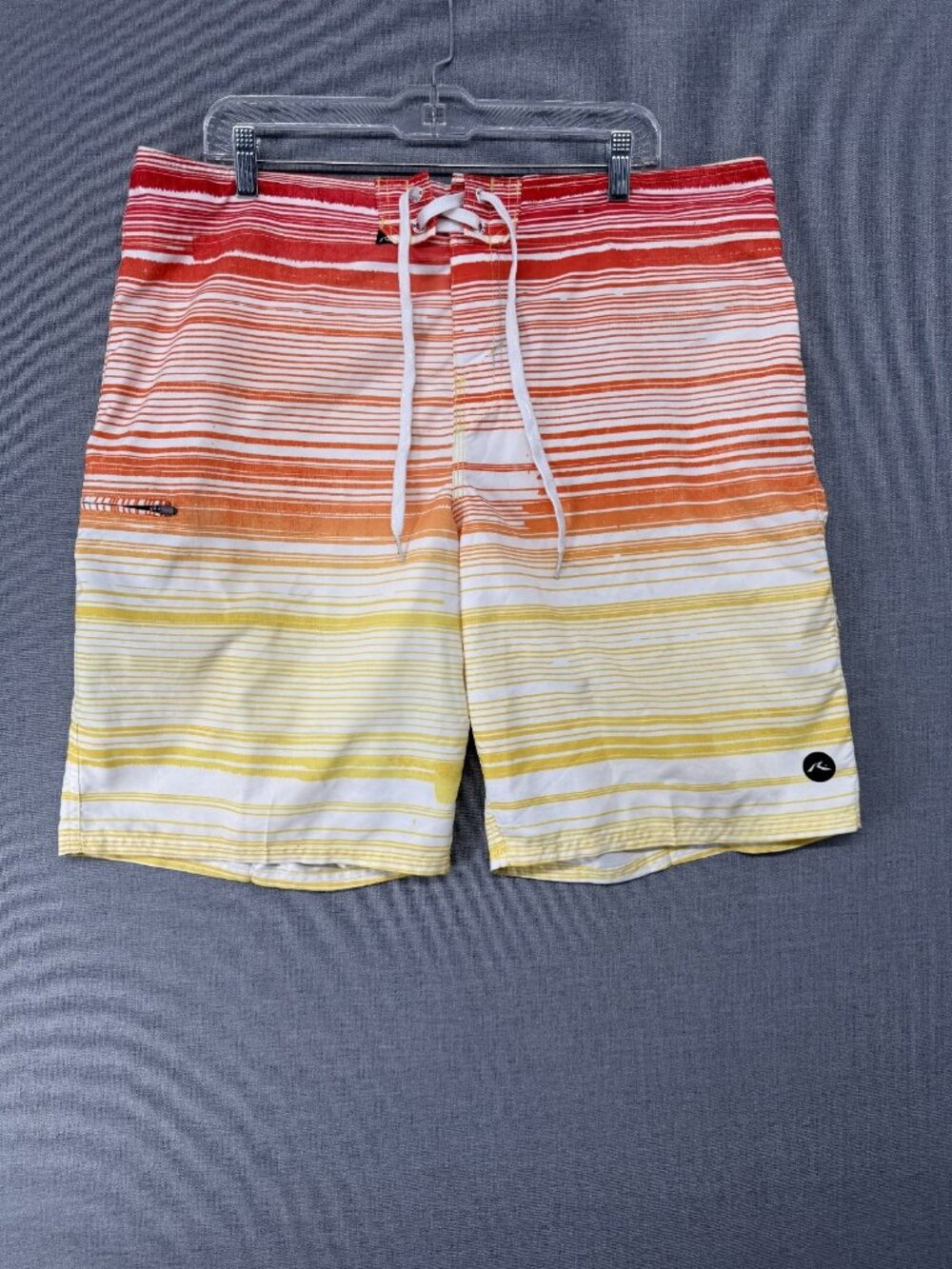 Rusty Board Shorts Mens 38 9" Striped Swim Trunks Drawstring Pocket